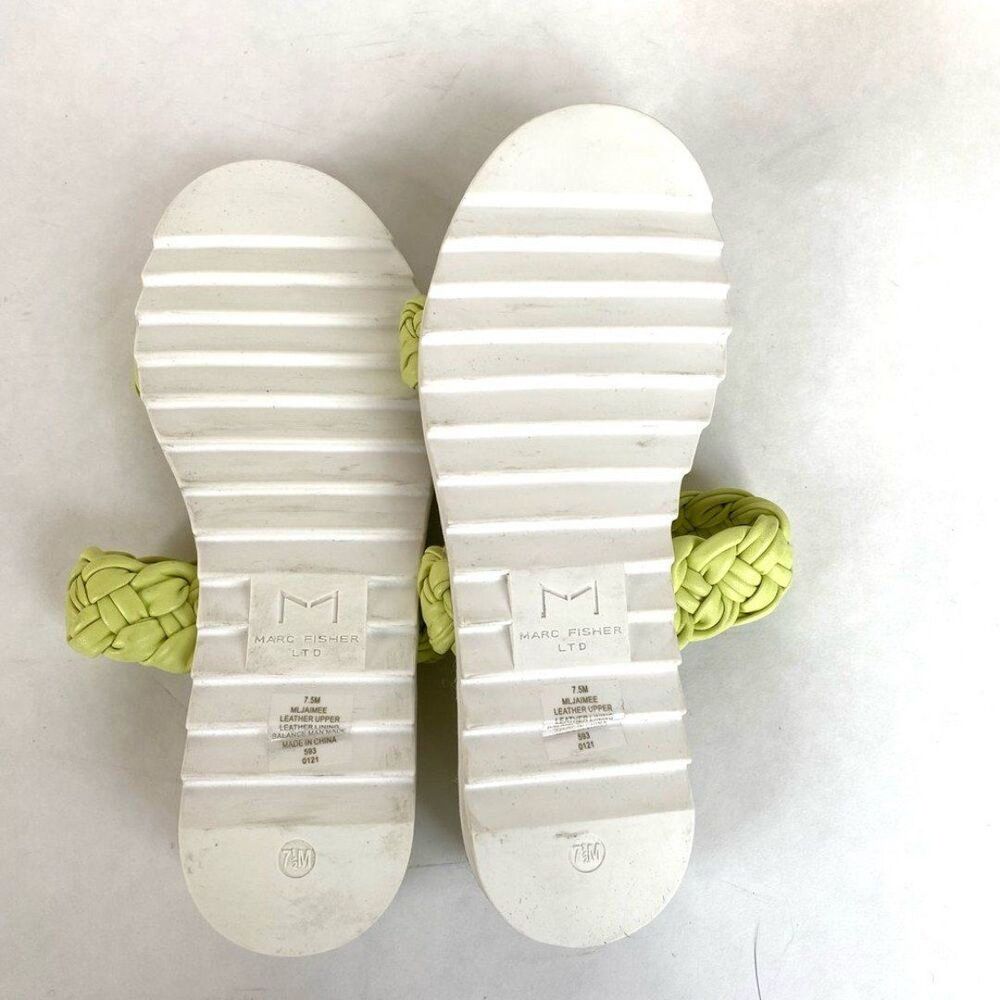 Marc Fisher Jaimee Lime Leather Slides Citron 7.5 - image 8